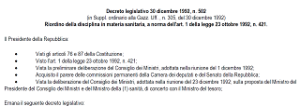 13 - Decreto legislativo 502